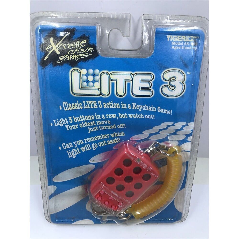 New Vintage Tiger Electronics Lite 3 Keychain Game Sealed Package. 1998 Vintage